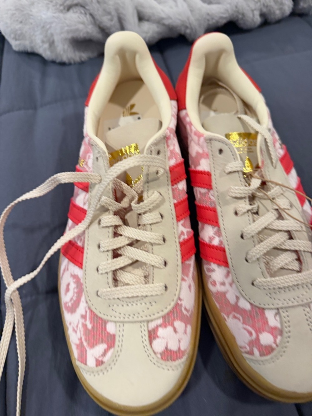Adidas gazelle bold x Liberty London Scarlett bold gum shoes NWT